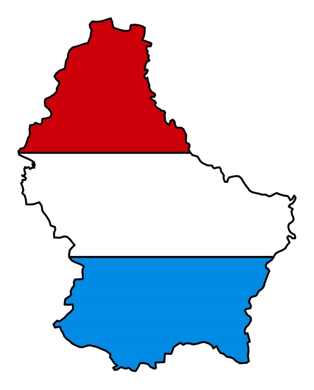 kort af Lúxemborg fána 