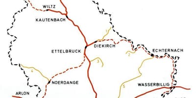 Lúxemborg járnbrautum kort